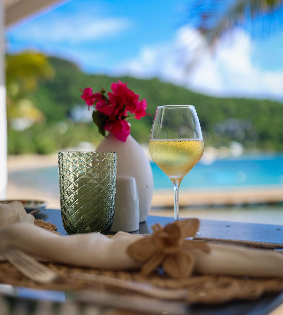 Dining at The Reef beachfront restaurant at The Inn at English Harbour