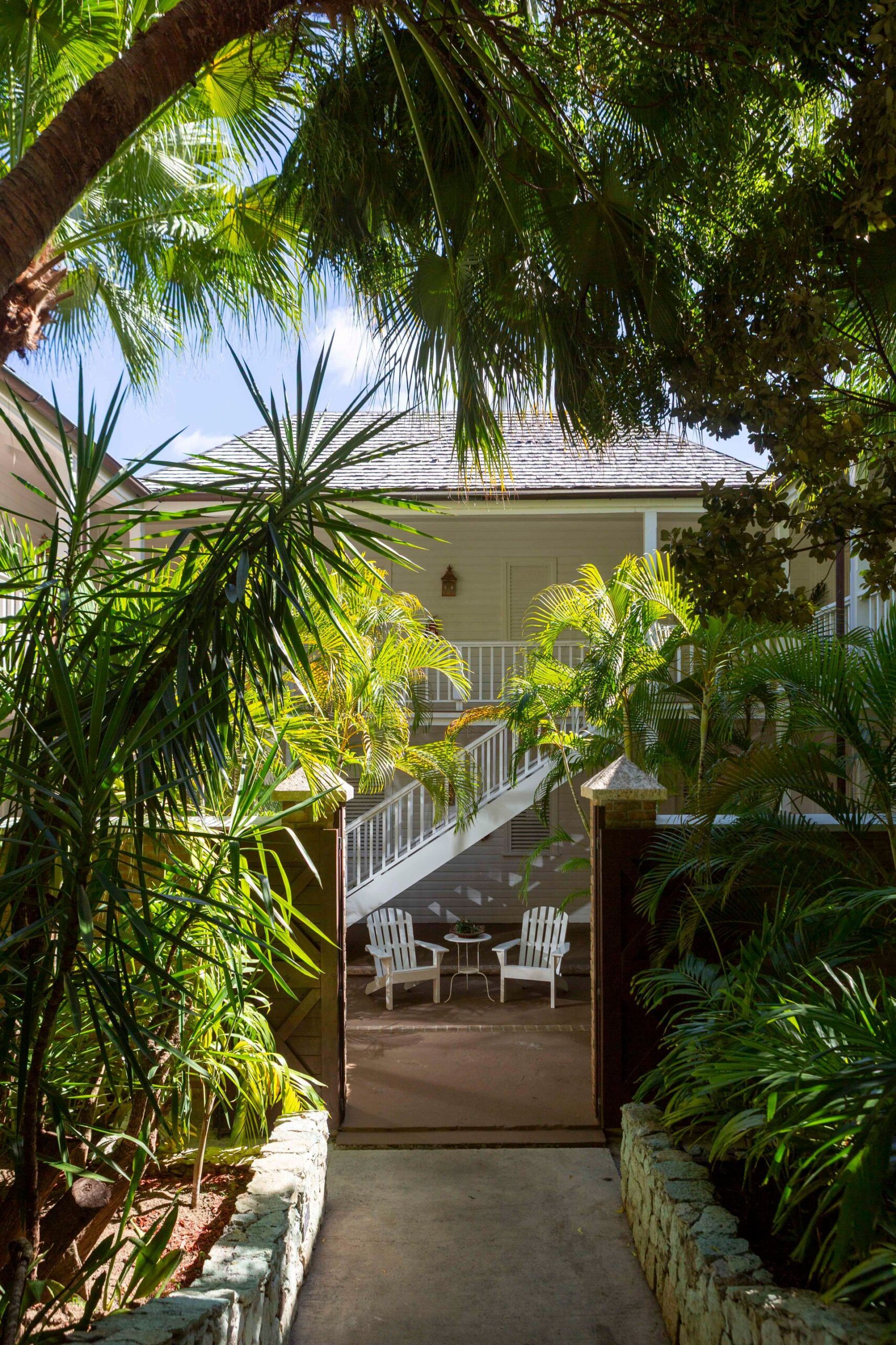 Colonial building and tropical gardens at The Inn at English Harbour