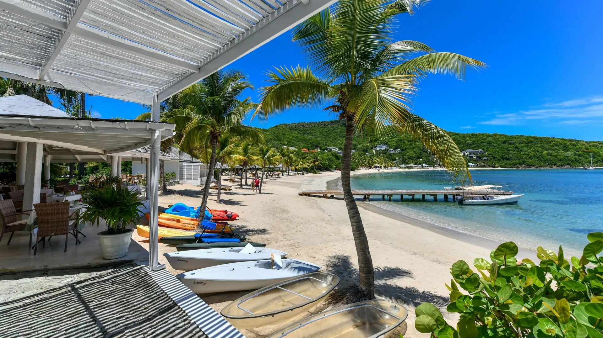 Kayaks on a Caribbean Beach