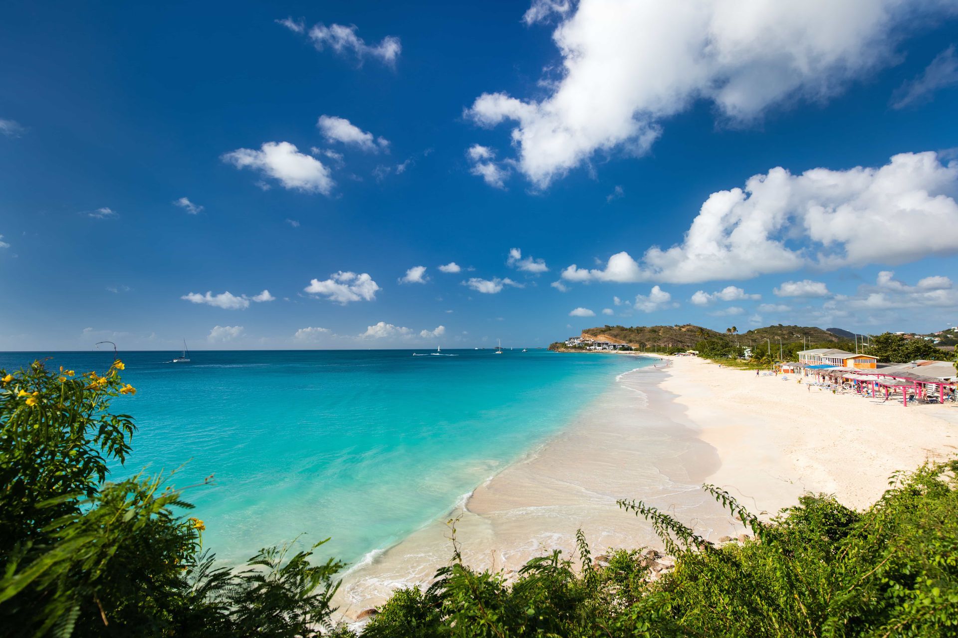 Beautiful Antigua beach with turquoise waters